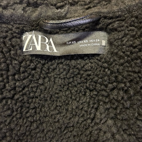 Zara Faux Suede Biker Moto Double Faced Jacket, size XS. - Picture 4 of 6